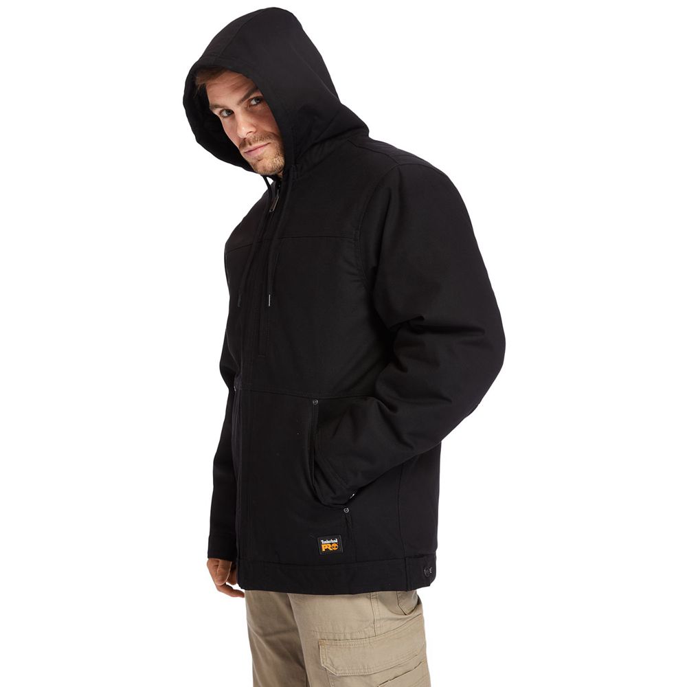 Timberland Mens Jackets PRO® Big & Tall Baluster Insulated Canvas Work - Black - India DB9524108